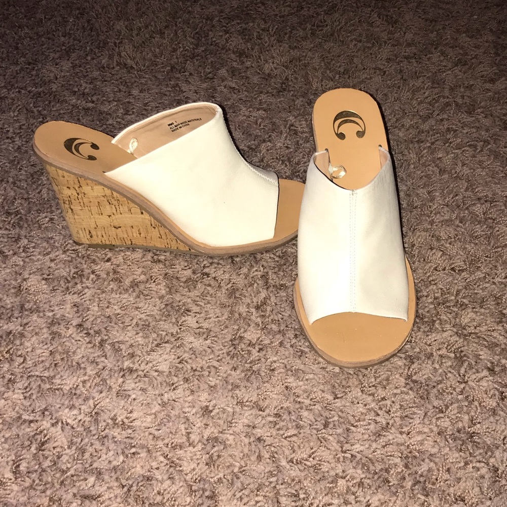 Leather Mule w/ Cork Wedge